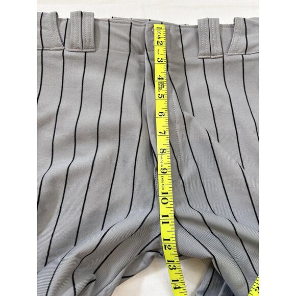 Champro‎ Men's Pinstripe Baseball Pants Elastic Cuff Medium Gray W/ Black Stripe - Picture 6 of 8